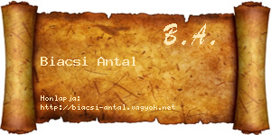 Biacsi Antal névjegykártya